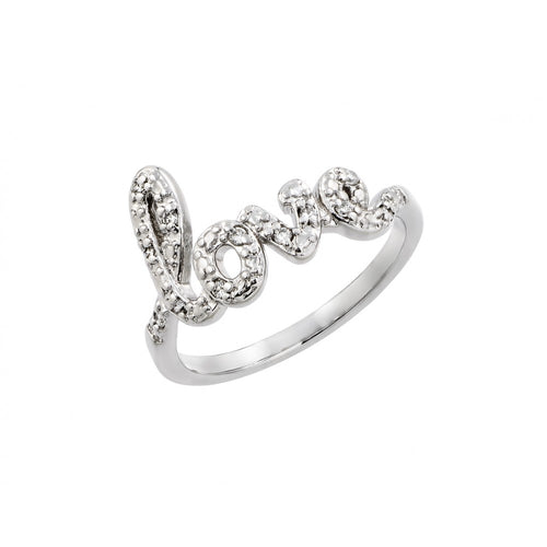 Lhr00787 Sterling Silver Love Ring Cz
