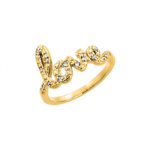 Lhr00787 Sterling Silver Gold Pated Love Ring