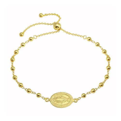 Lhb00080G* Sterling Silver Gold Plated Religious Bracelet