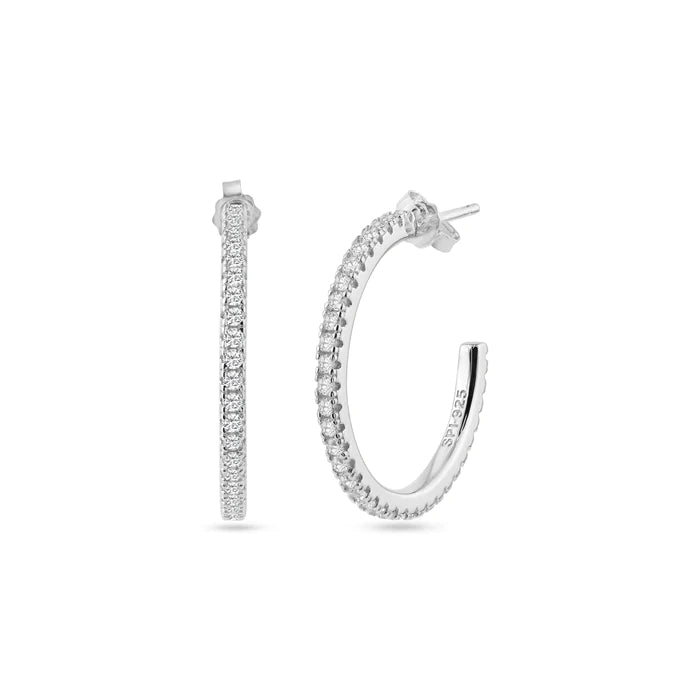 Lhe013519 Sterling Silver Hoop Cz Eternity 24mm