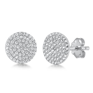 Lhe411316 Sterling Silver Earring Round Pave Cz