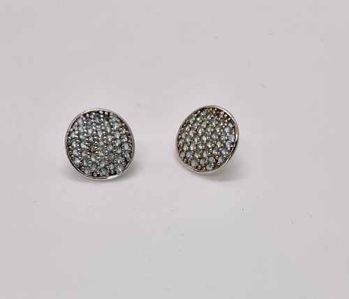 LHE4861 STERLING SILVER EARRING BLUE TOPAZ STONES ONE OF A KIND