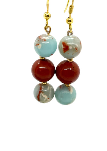 Lhe0002 Real Stone Earring Semi Precious Stones Hand Made USA