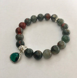 Lhb0061 Real Stone Bracelet India Green Agate