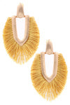 LHE39008 MOSS GREEN COTTON TASSLE EARRINGS