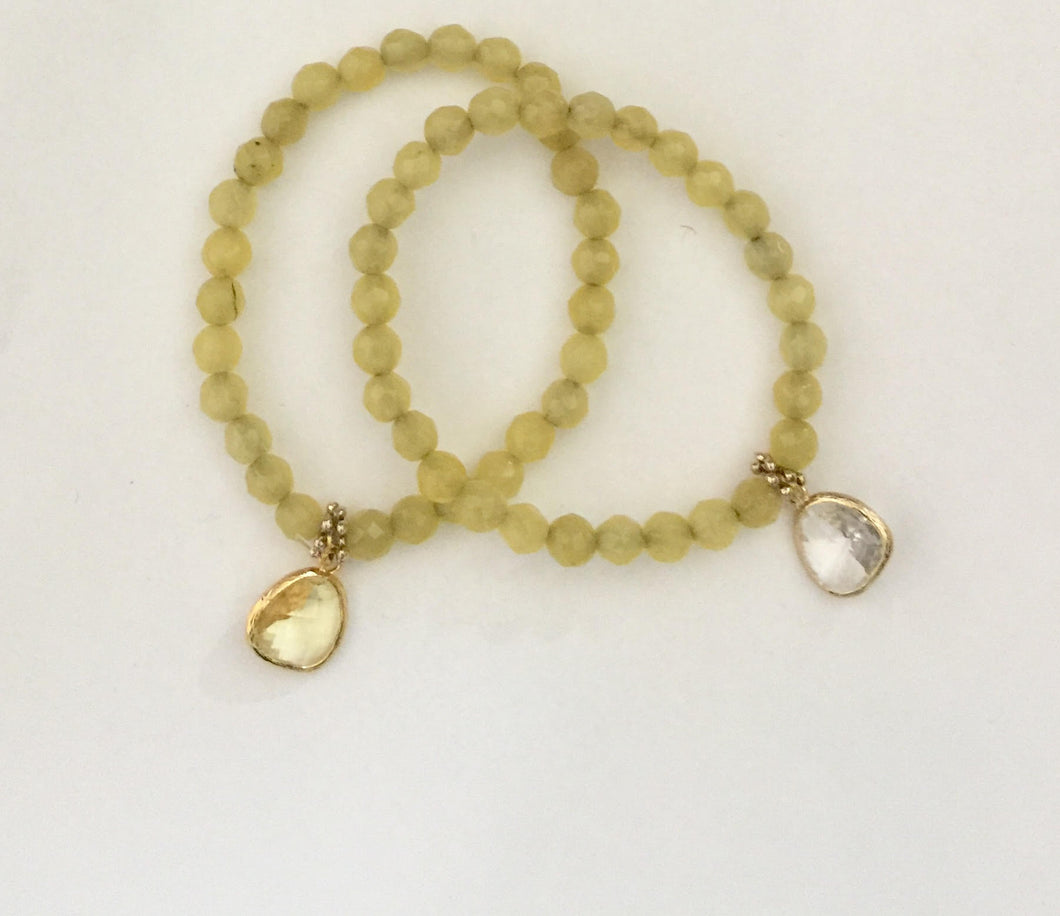 lHB0004Citrine Real stone bracelet with charm