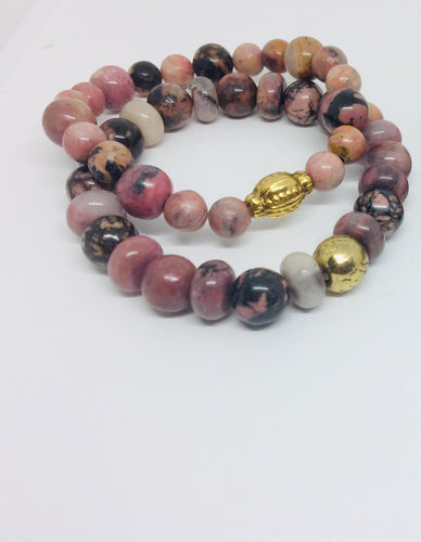 Lhb0057 Real Stone Bracelet Smooth 6 & 8mm Round and Rondels 33.00 each pick the style with round ball or gold sideways bead