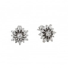 LHE00435 Sterling silver star earring cubic zirconia stones