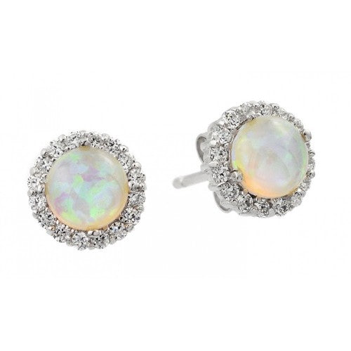 LHE00963 Sterling silver synthetic opal earring