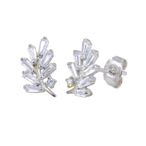 LHE01191 Sterling silver leaf earring