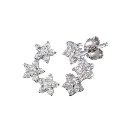 LHE01221 Sterling silver flower earring