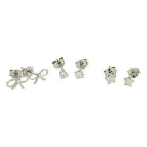 LHE1130 STARS BOWS AND STUDS EARRINGS