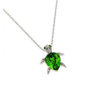 LHP01390 Sterling silver green cz turtle