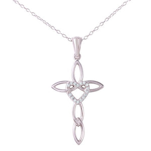 LHP01495 Sterling silver heart cross