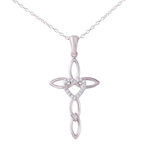 LHP01495 Sterling silver heart cross