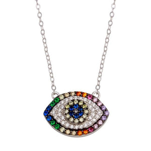 LHP01743 Sterling silver evil eye necklace