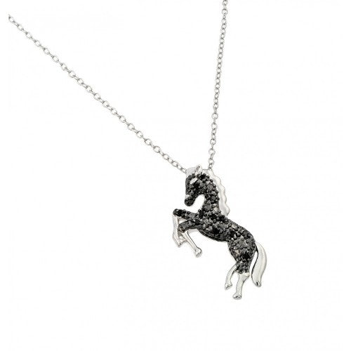 LHP0959 Sterling silver horse necklace