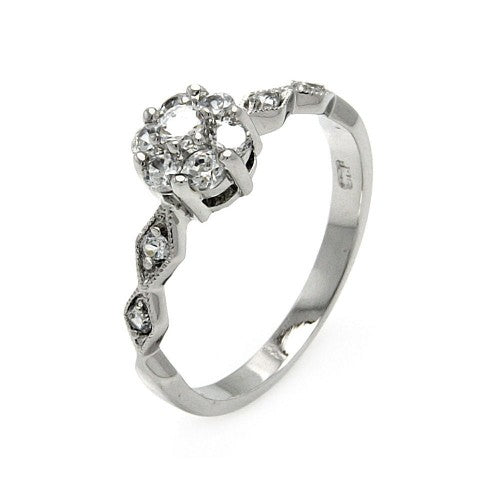 LHR00511 Sterling silver small flower ring