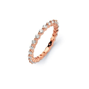 LHR00727 Sterling silver rose gold stackable ring