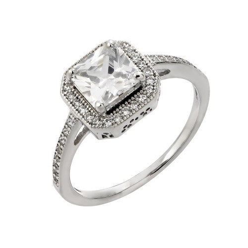 LHR00933 Sterling square cz ring