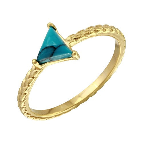 LHR1088 Sterling silver gold plated turquoise ring