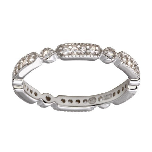 LHR1186 Sterling silver eternity band cz stones