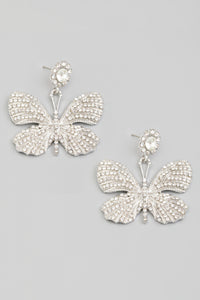 Lhe85329 Fashion Earring Butterfly Rhinestones