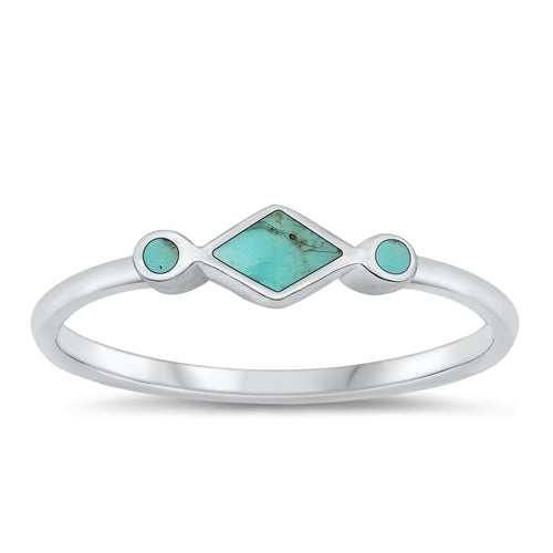 Lhr1316079 Sterling Silver Ring Turquoise Stones
