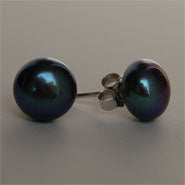 LHS0022pk  Peacock Sterling Silver Cultured  PEARL 8MM SHOWING