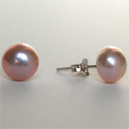 Lhes0025 Light Pink Cultured  Pearl sterling silver post 8mm showing coming soon!!!!