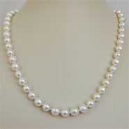 Lhs119 Cultured Fresh Water Pearl Necklace Sterling silver Clasp 7mm 18''