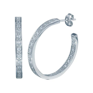 Lhe005669 Sterling Silver Hoop Earring Cz