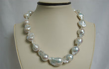 Load image into Gallery viewer, Lhns082 Baroque Pearl Necklace 15x20mm Sterling silver Clasp