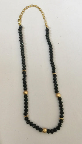 lhn0922 Fashion Necklace Black Crystal Beads