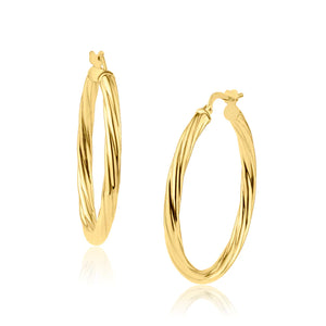 Lhe000289 Sterling Silver Hoop Earring Gold Plated