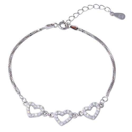 LHE00539 Sterling Silver Heart bracelet