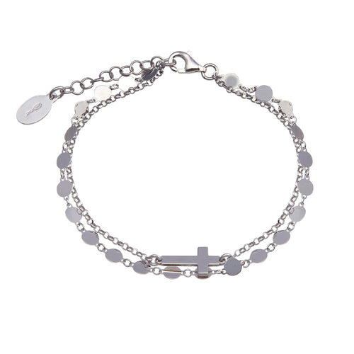 Lhb00314 Sterling Silver chain cross bracelet