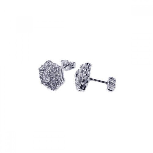 LHE00355 Sterling Silver Vintage Flower Earring