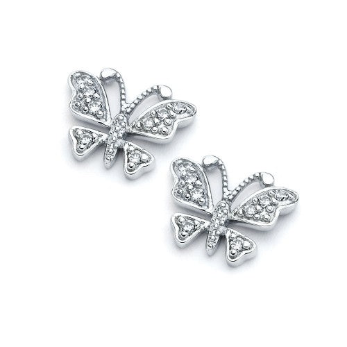 LHE00354 Sterling Silver Butterfly Earrings