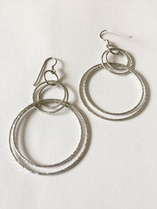 Lhe0996 Sterling Silver Italian Multi hoop earrings