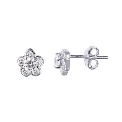 LHE1012 Small Flower Cz  Earrings for  children and Teens too