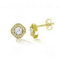 LHE01040G Sterling silver Gold plated post earring