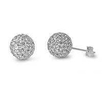 LHE41117 Sterling Silver Swarovski Crystal Ball  Stud earring 10mm