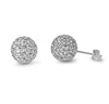 LHE410912 Sterling Silver Swarovski Crystal Ball stud Eearring -6mm -8mm