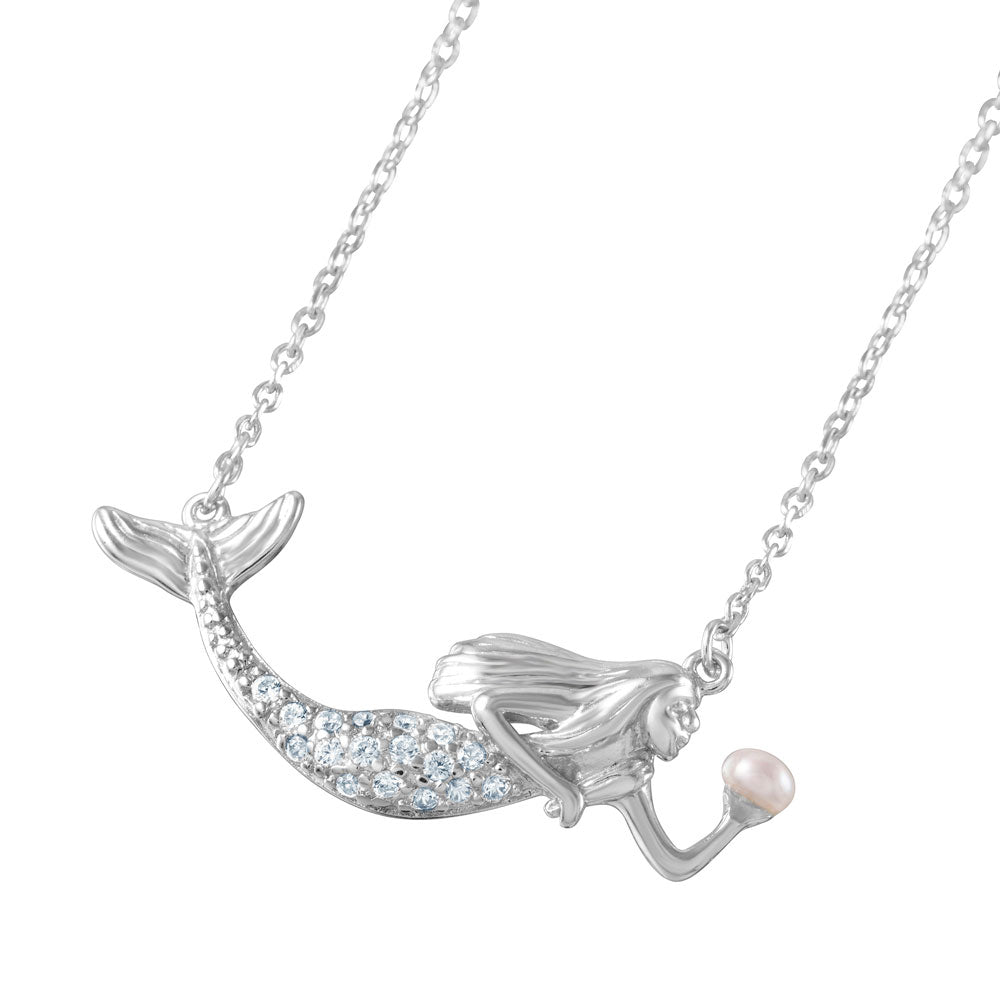 Lhn01046M  Sterling Silver Mermaid with pear