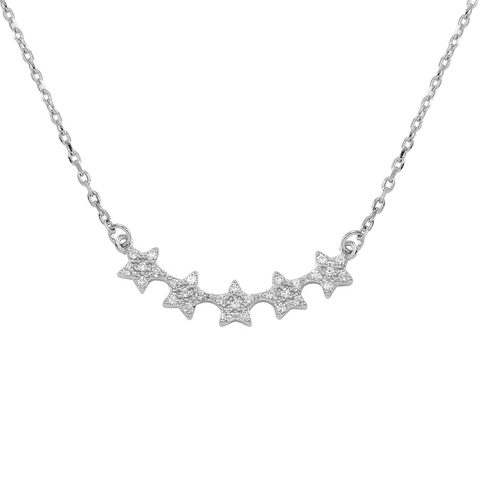 LHN1281 Delicate Star Necklace Sterling Silver Children and Adults