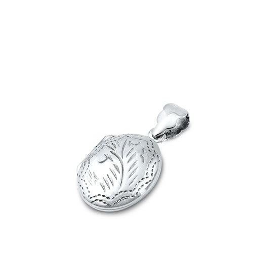 Lhp3701839 Sterling Silver Locket Floral Design  & 18'' Chain