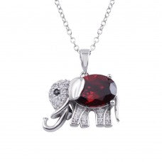 lhp01313RED Sterling silver red cz elephant