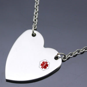 LHP0473 STERLING SILVER HEART MEDICAL ID