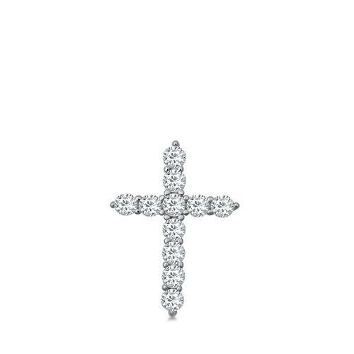 Lhp3105229 Sterling Silver Cross Cz Stones  18'' Chain
